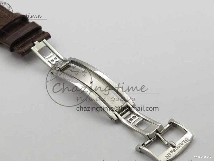 0302 Villeret 6654 SS Complicated Function OMF 1:1 Best Edition White Dial on Brown Leather Strap A6654 V Popular 7904